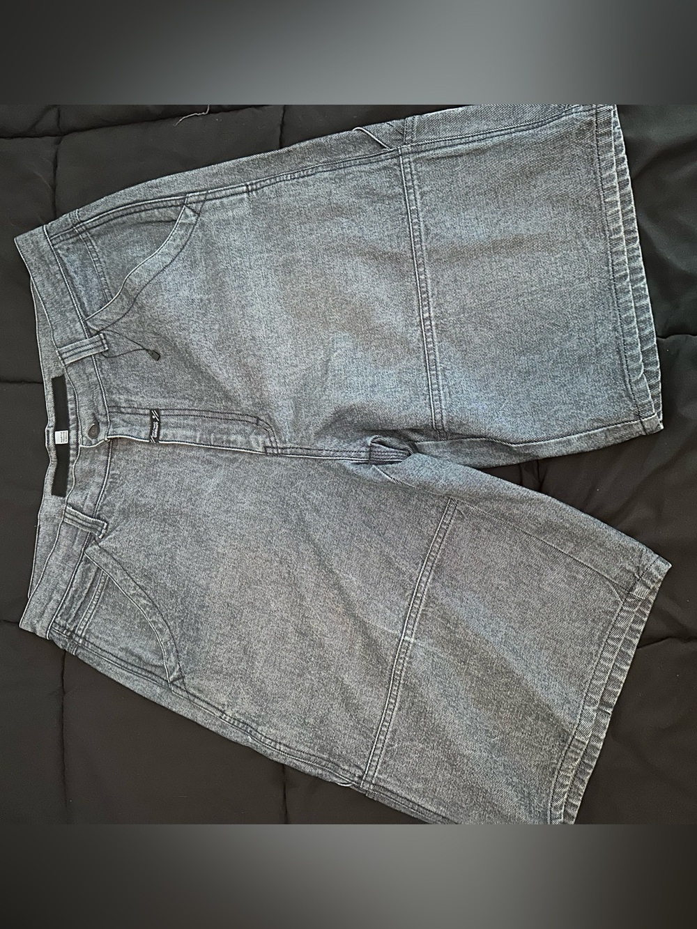 Marithe Francois Girbaud Washed Gray Denim Bermuda Shorts
